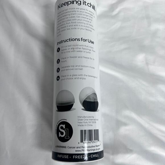 Silicone Ice Ball Molds 4 Piece Set Round Sphere Whiskey Cocktail Drink Chiller - Picture 3 of 4